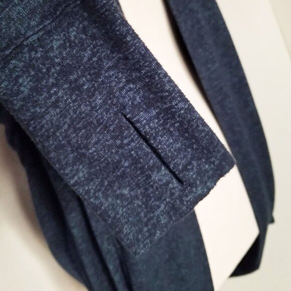 ATHLETA Luxe Pose Wrap Cardigan Heather Blue Cocoon Circle Longline Thumbhole - Picture 7 of 14